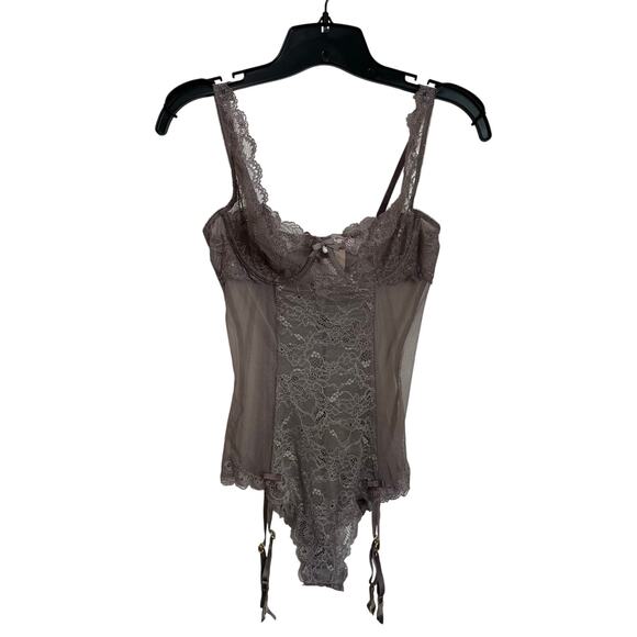 Victoria Secret Lingerie Muted Purple Romantic Bodysuit NWT Sz 36B - Picture 1 of 9